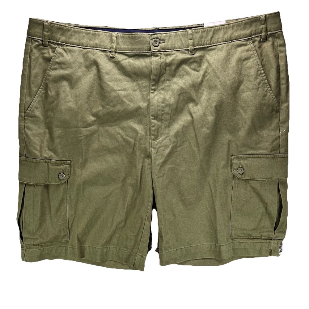 St Johns Bay Cargo Shorts Mens Size 50 Big Green Stretch 10' NWT